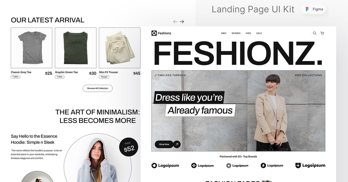Feshionz – 时尚商店登陆页面