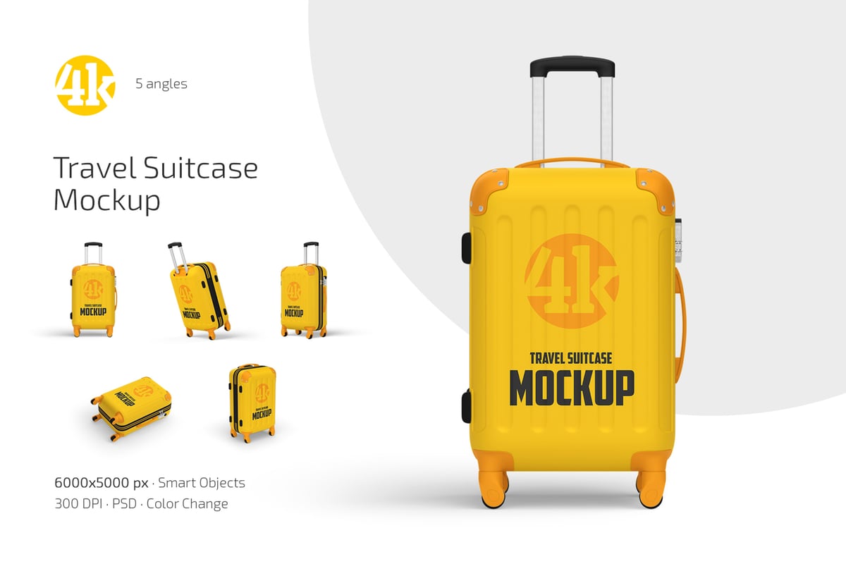 旅行手提箱模型套件样机 (PSD)