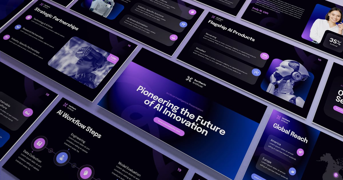 Aertherix – AI 公司 Powerpoint 模板