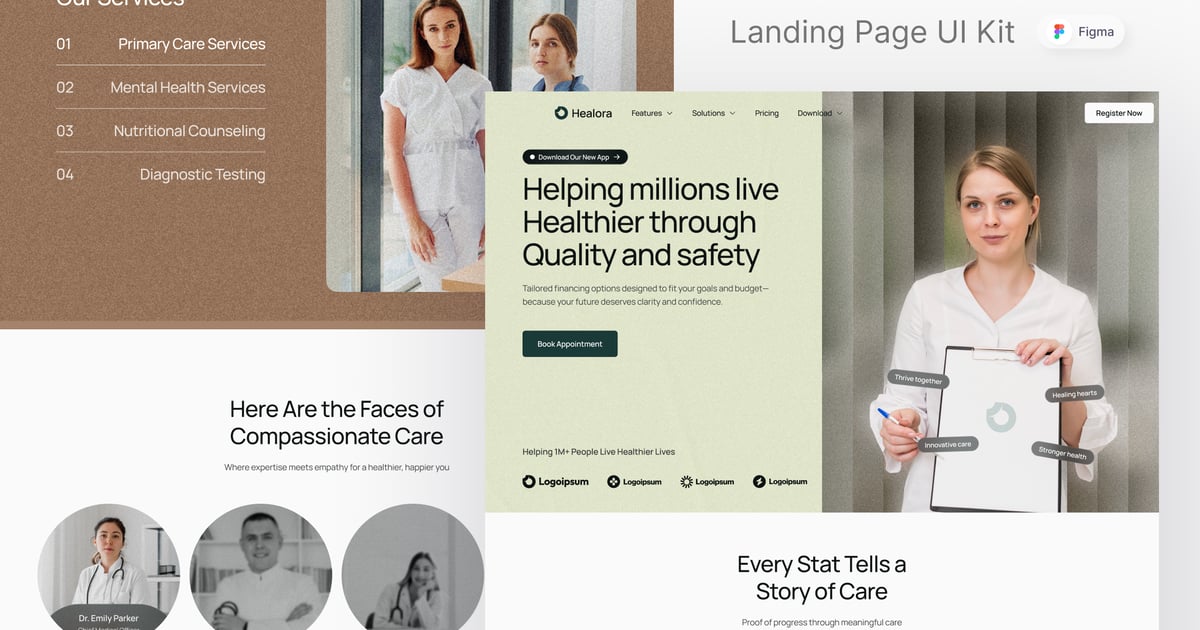 Healora – 医疗保健登陆页面
