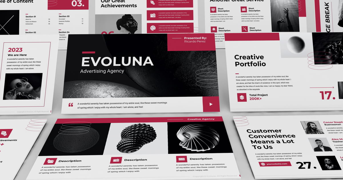 Evoluna – 粗体 Keynote 模板