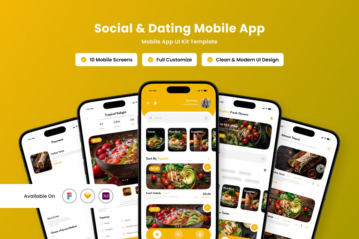 有机食品应用APP UI KIT (FIG,SKETCH,XD)