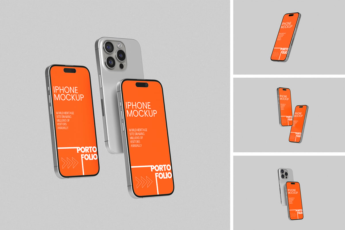 iPhone 16手机模型样机 (PSD,PDF)