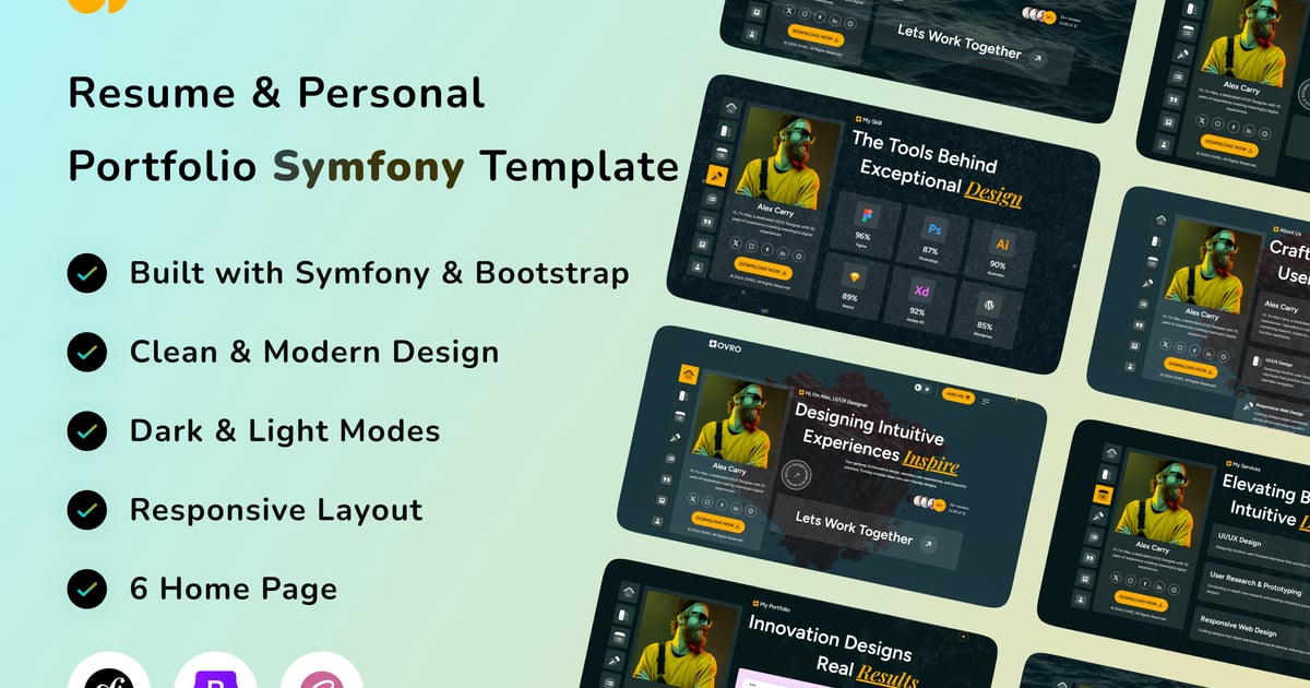 Ovro – Symfony 简历个人作品集模板