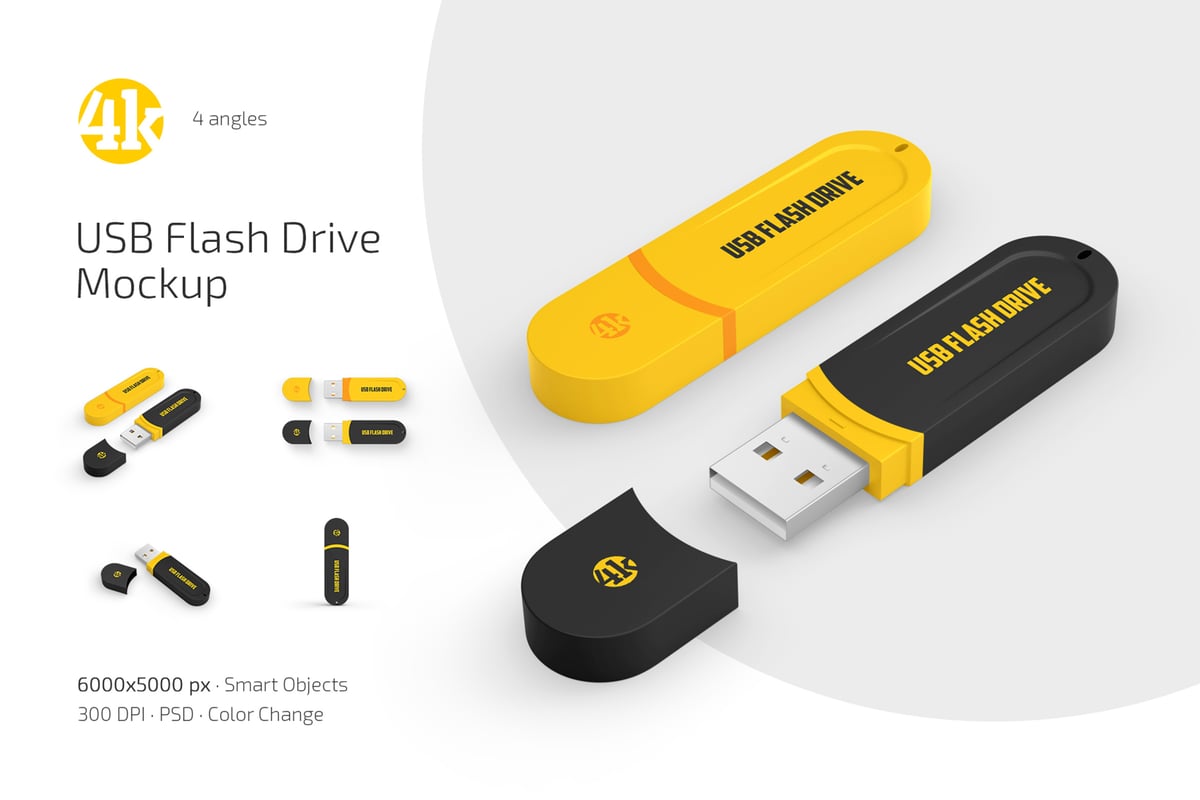 USB 闪存U盘模型集样机 (PSD)