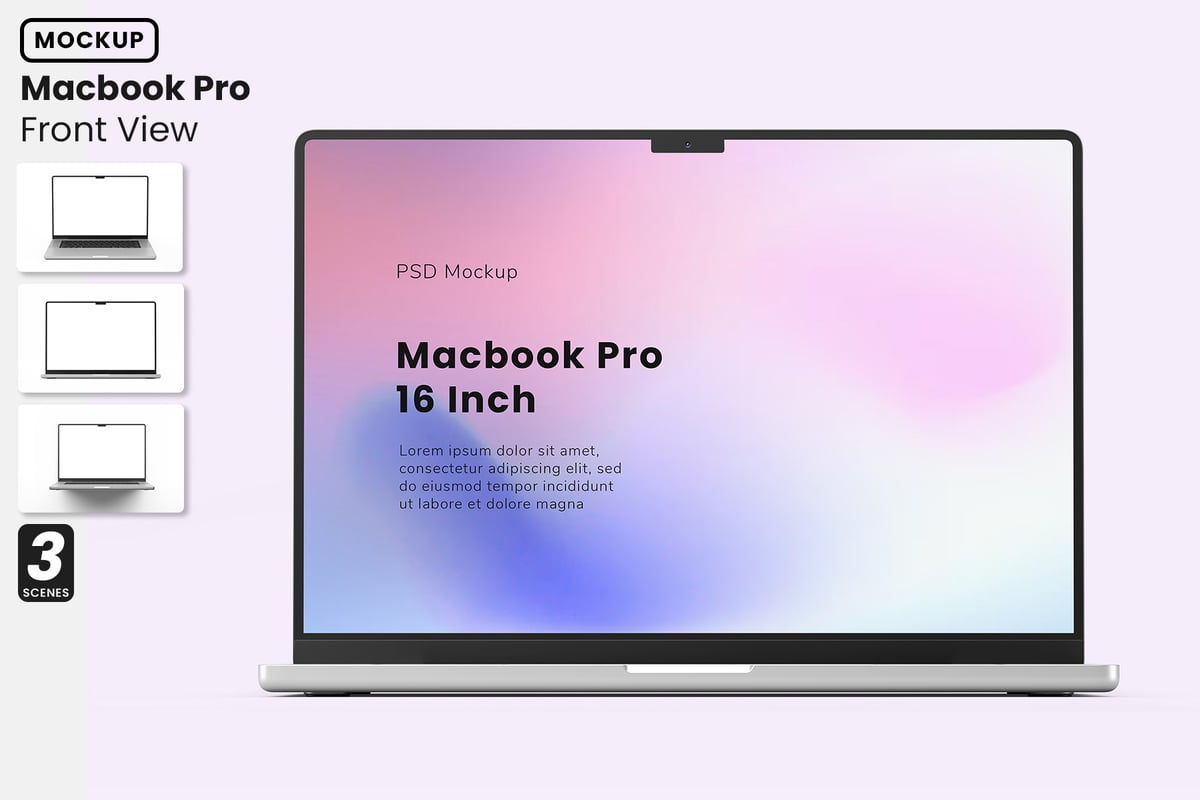 MacBook Pro 16电脑英寸模型 (PSD)