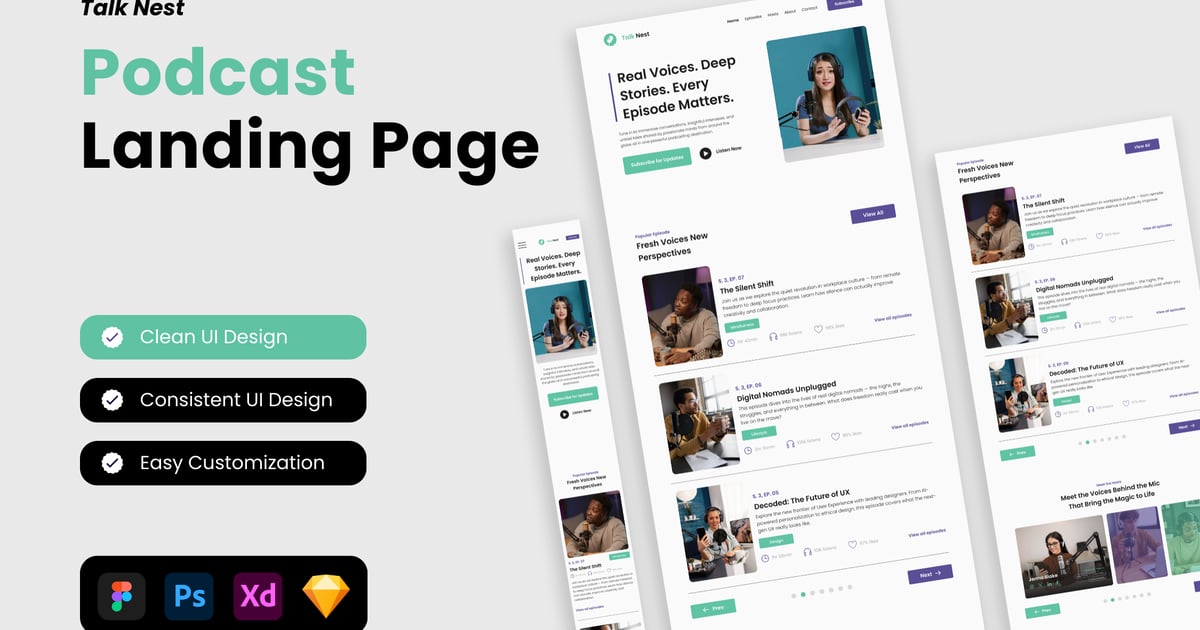 Talk Nest – 播客登陆页面