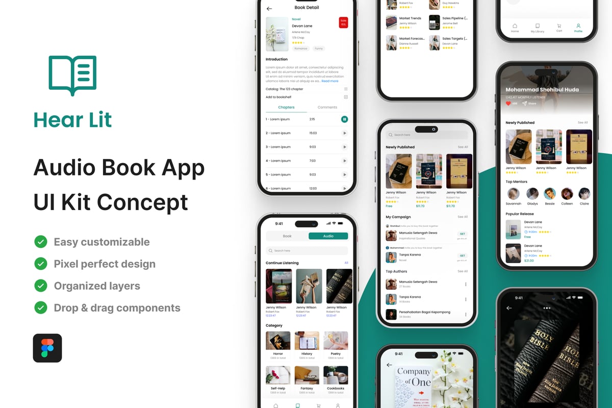 音频书应用APP UI KIT (FIG)