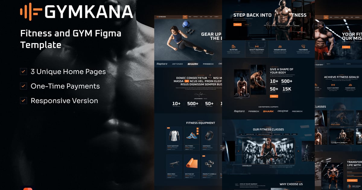 Gym Kana – 健身房网站 Figma 模板