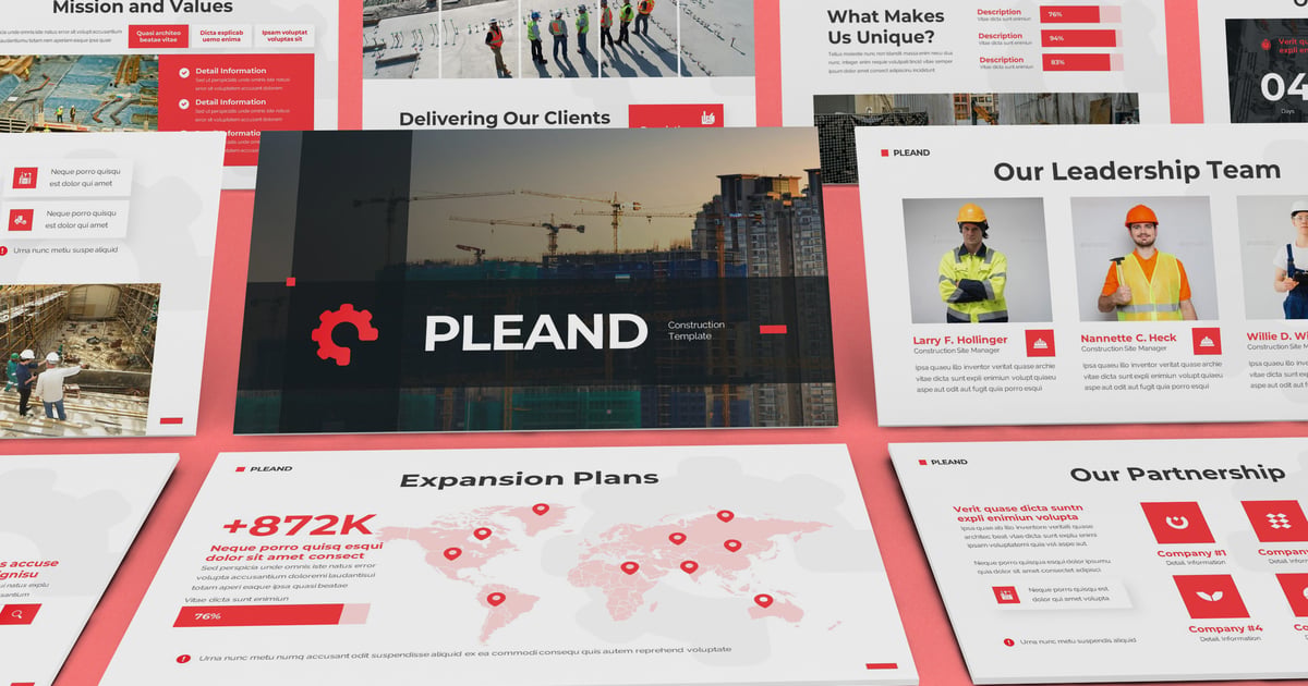 Pleand – 施工 Keynote 模板