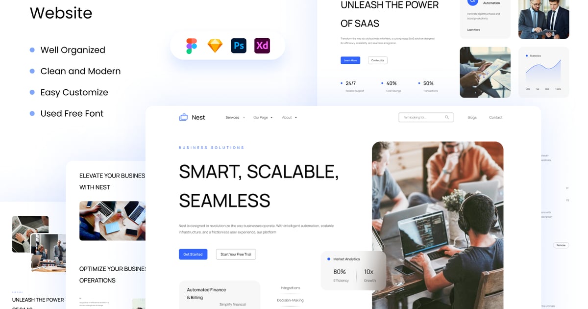 Nest – SaaS 和商业解决方案网站