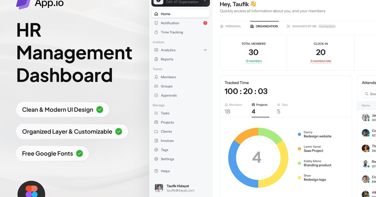 App.io – 人力资源管理仪表盘