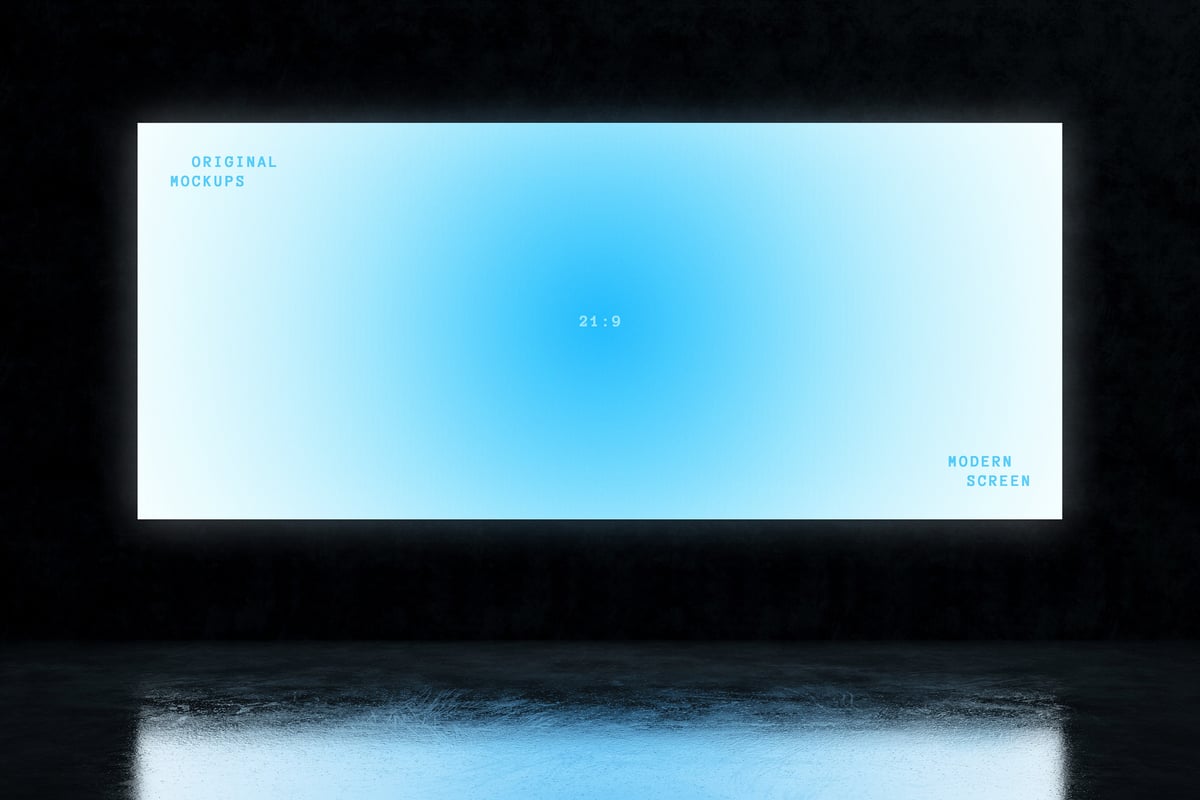 发光21：9屏幕模型样机 (PSD)
