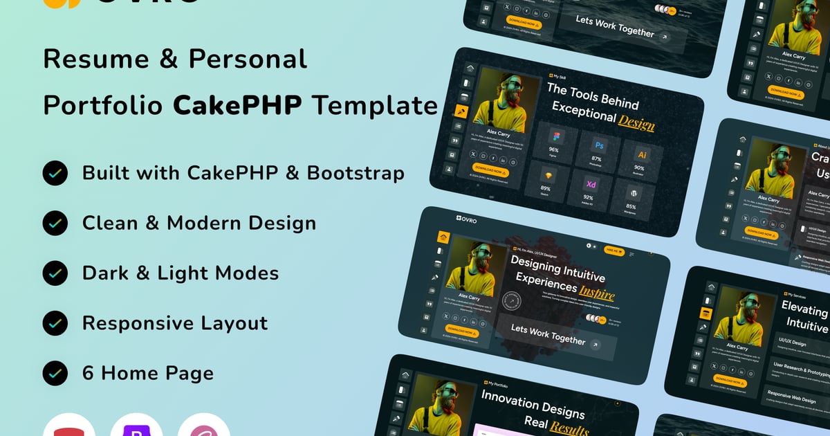 Ovro – 简历个人作品集 CakePHP 模板
