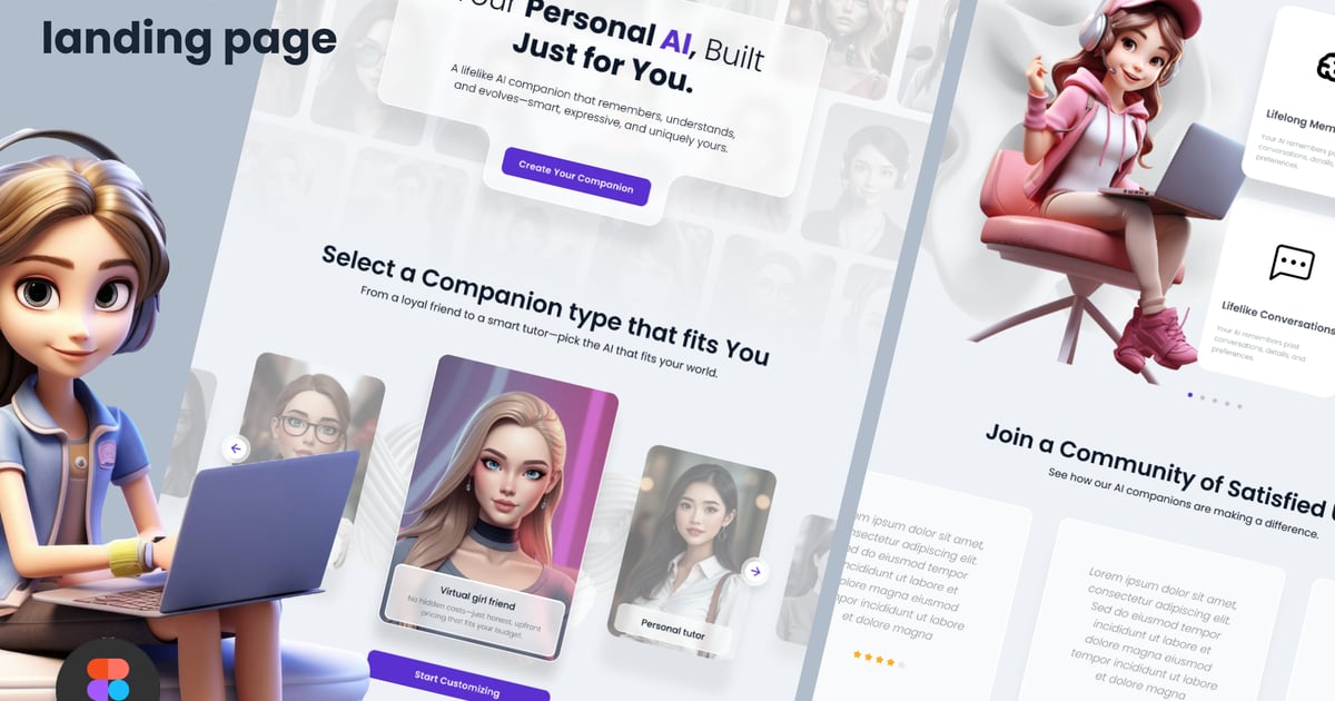 AI Companion登陆页面模板