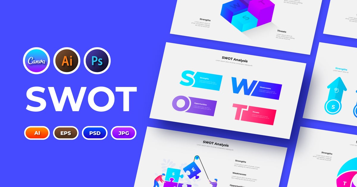 SWOT 分析信息图表模板