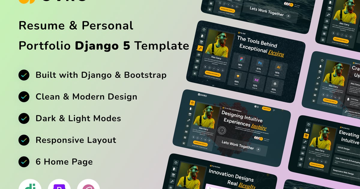 Ovro – 简历和个人作品集 Django 模板