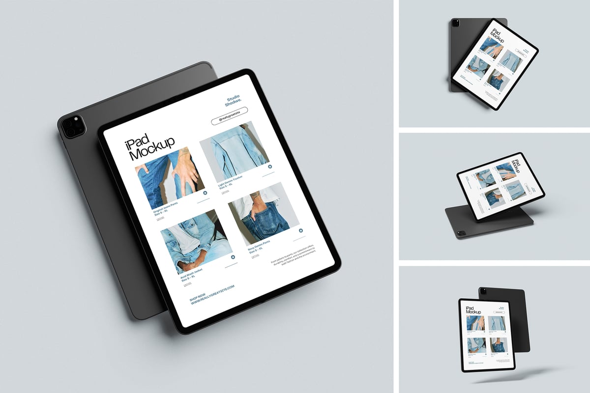 iPad模型样机 (PSD,PDF)