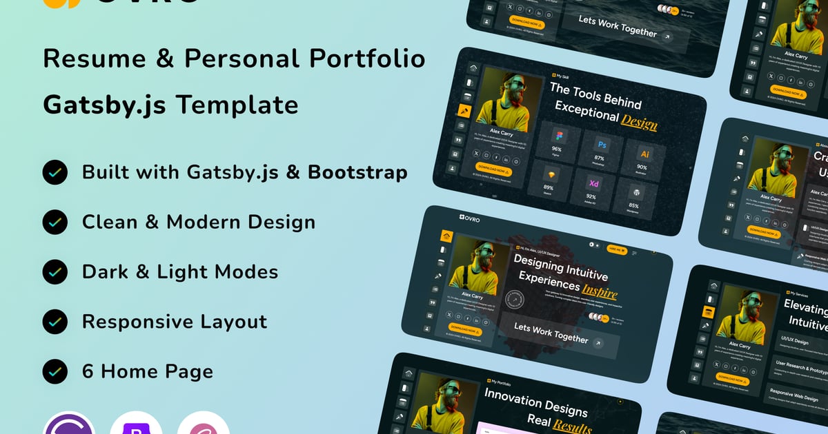 Ovro Gatsby.JS 简历个人作品集模板