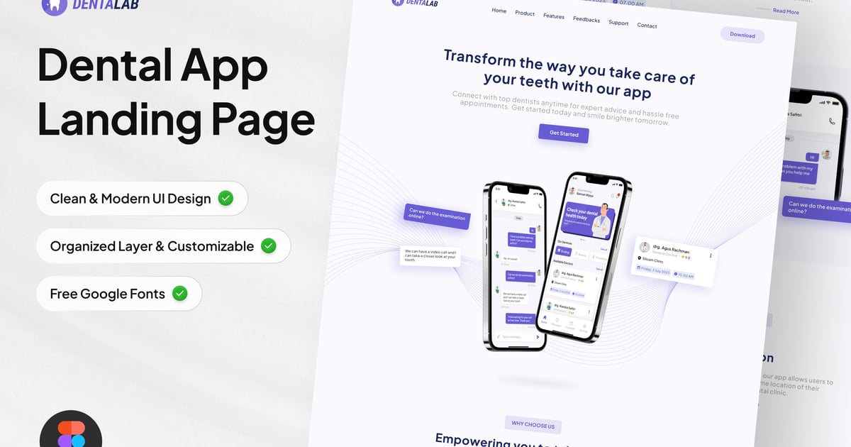 DentaLab – 牙科应用程序登陆页面