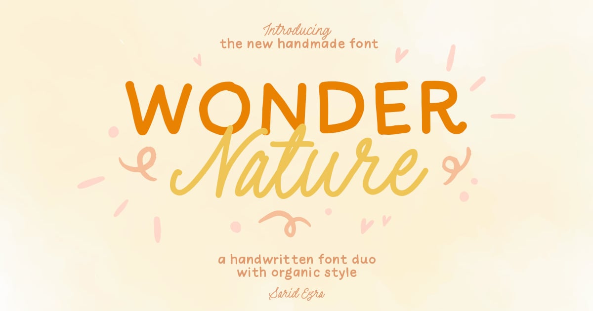 Wonder Nature – 单线字体组合