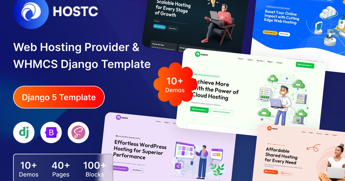 Hostc – Web 托管服务提供商 WHMCS Django 模板