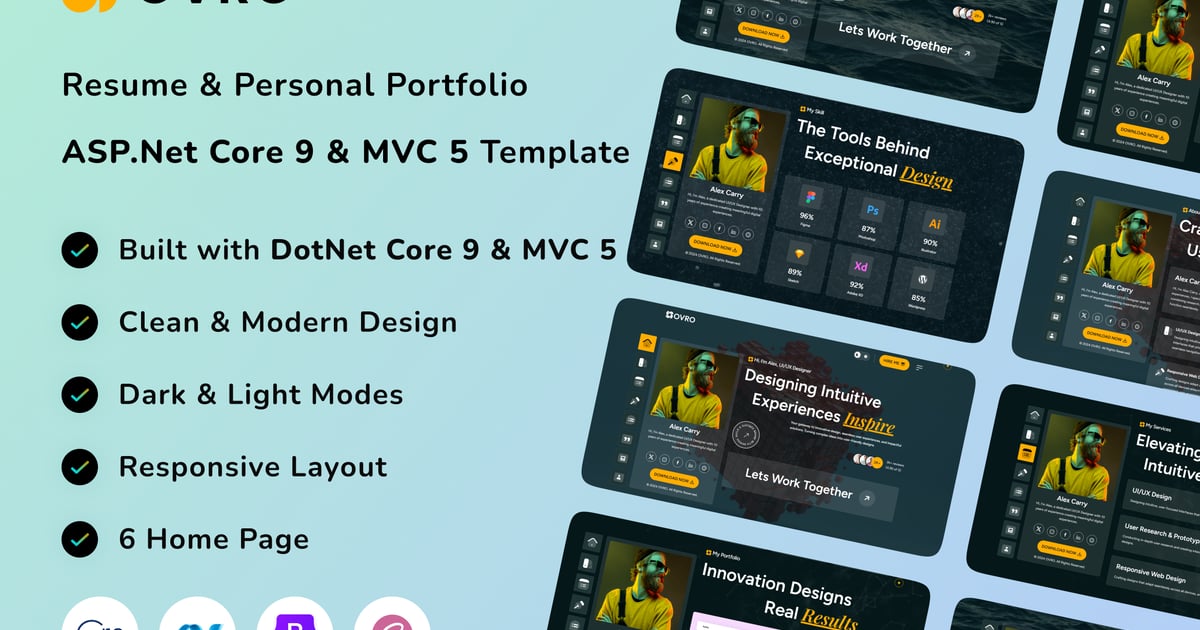 Ovro – ASP.Net Core 9 和 MVC 5 个人作品集