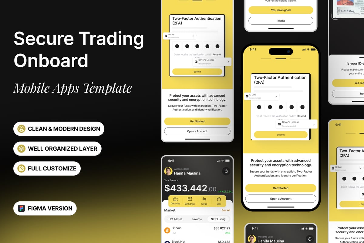 安全交易App新手引导模板APP UI KIT (FIG)