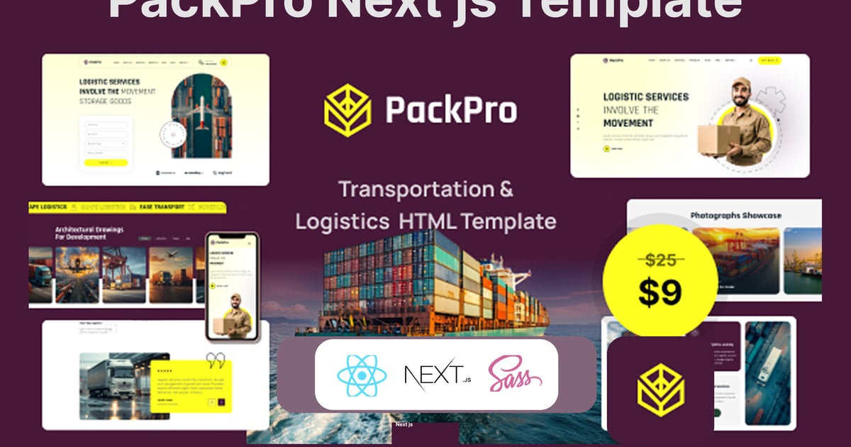 PackPro – 运输与物流 Next JS Templ