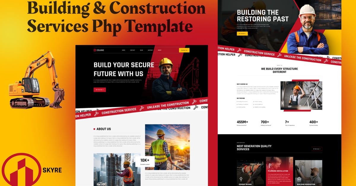 Skyre – 建筑与施工服务 Php Templ