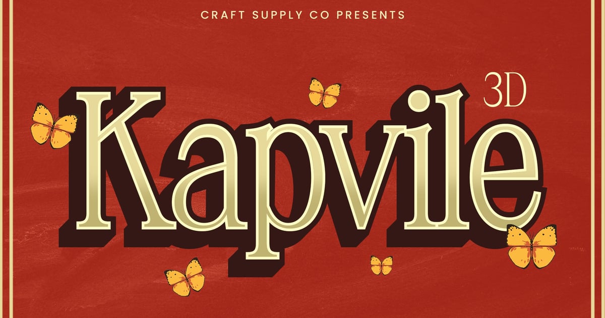 Kapvile现代3D衬线字体