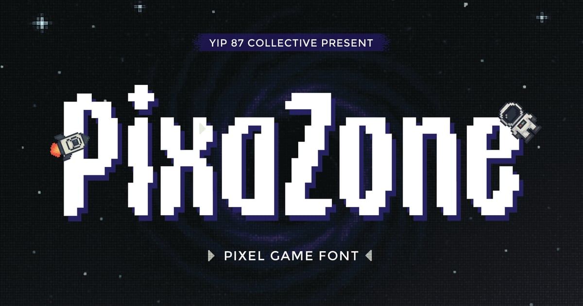 PixaZone – 复古像素数字游戏字体