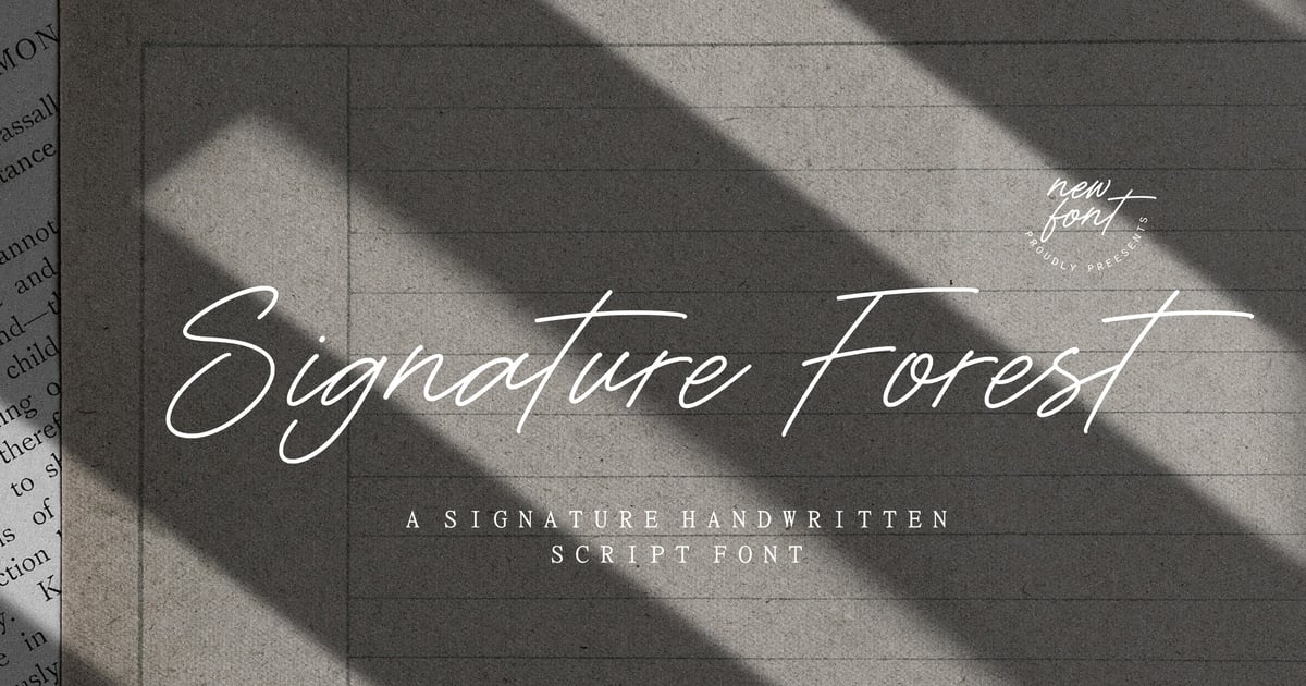 Signature Forest – 签名脚本徽标字体
