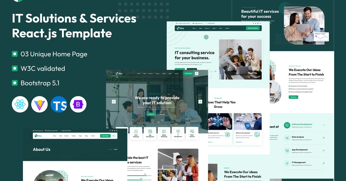 Itco – IT 解决方案和服务 React JS 模板