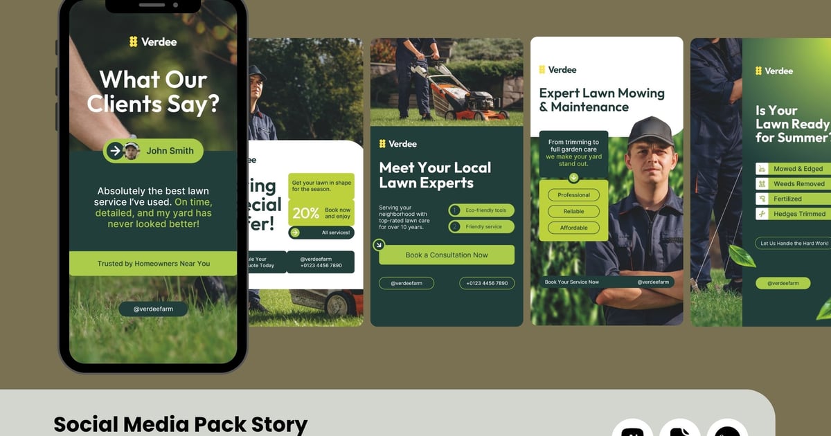 草坪园艺服务 – IG Story Pack