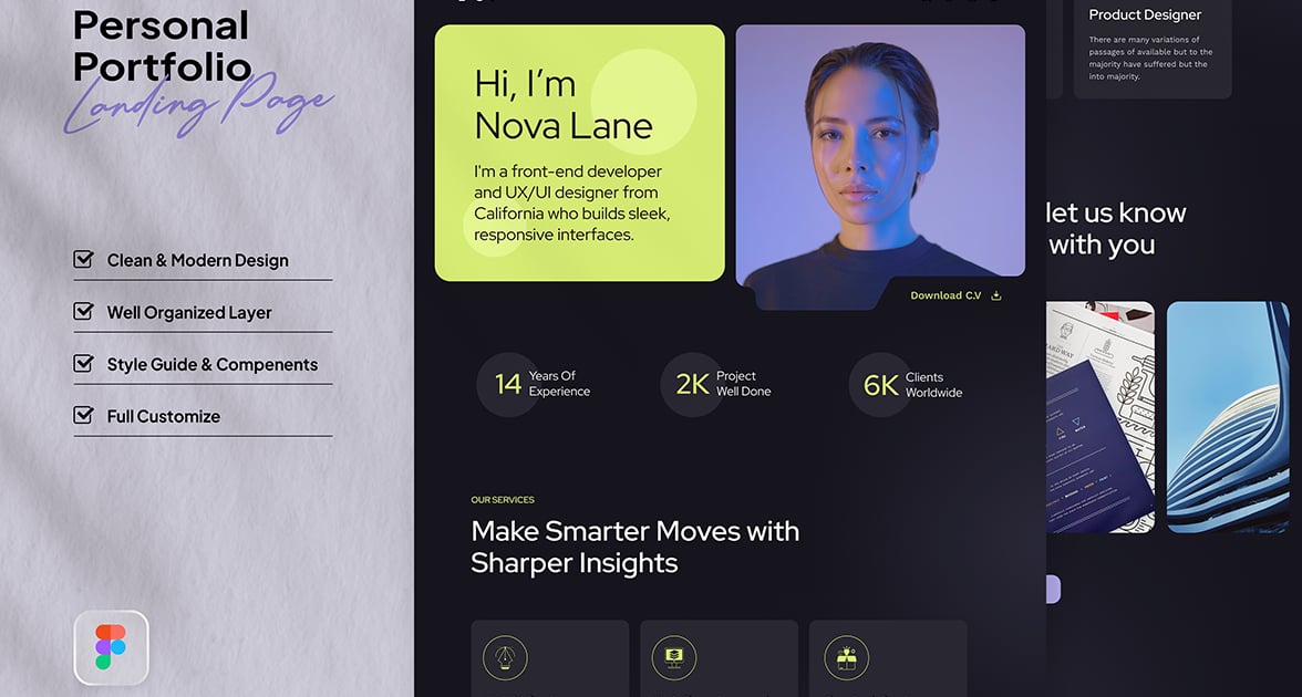 个人投资组合登陆页面 – Nova