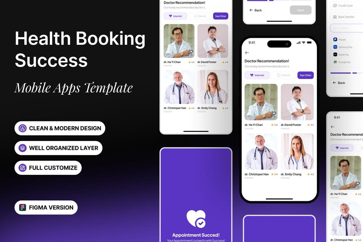 健康APP-预订成功 - 移动应用APP UI KIT (FIG)