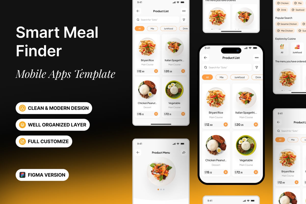 餐点移动应用 APP UI KIT (FIG)