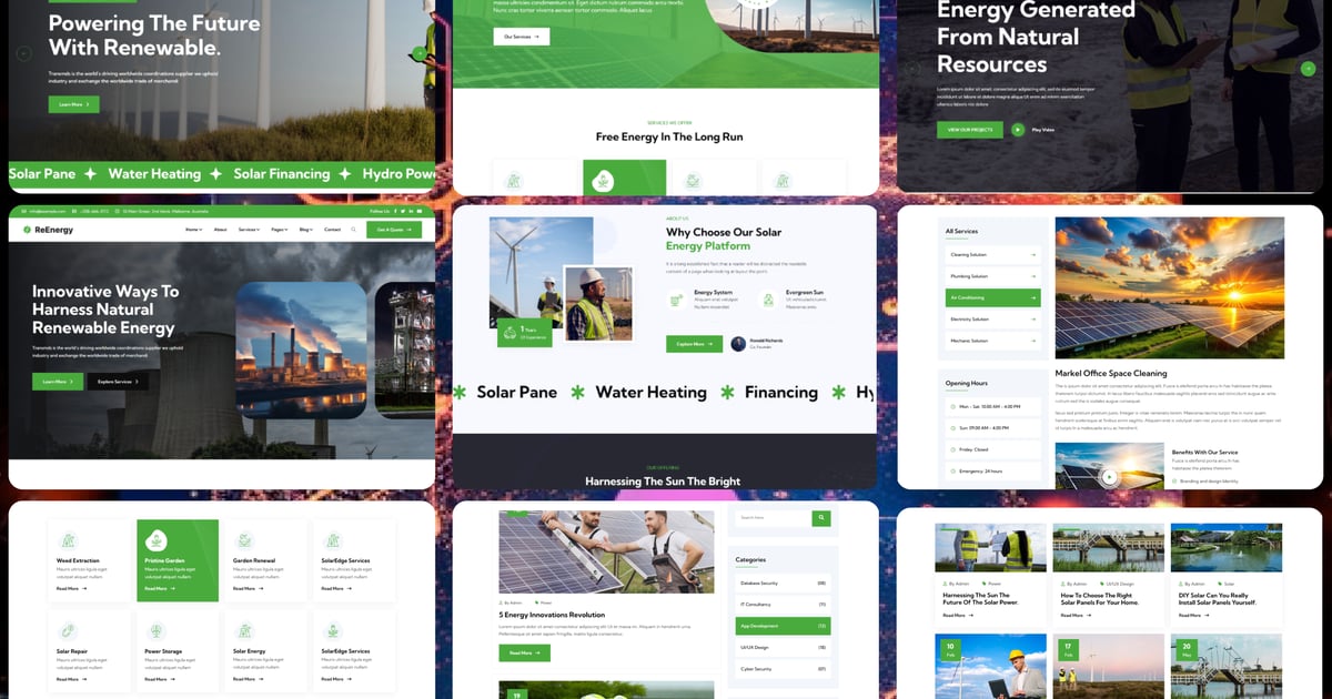Re-energy – 太阳能和可再生能源 HTML 模板