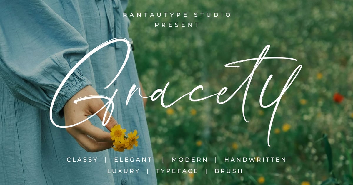 Gracety手写毛笔字体