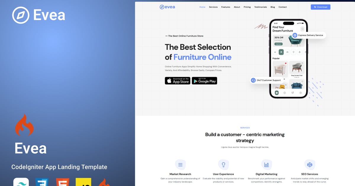 Evea – CodeIgniter 应用登陆页面模板