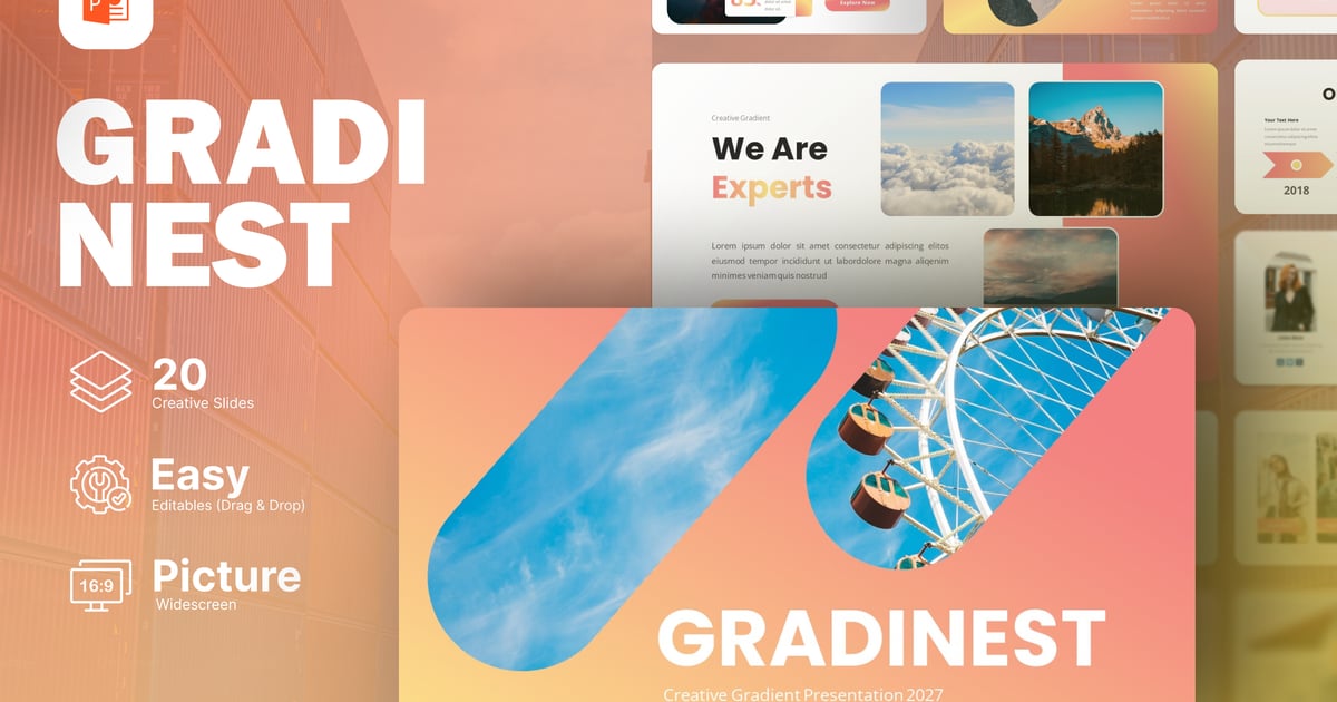 Gradinest – 渐变创意 Powerpoint 模板