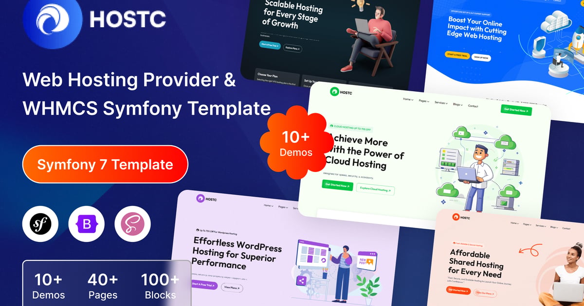Hostc 网站托管服务提供商 WHMCS Symfony 模板