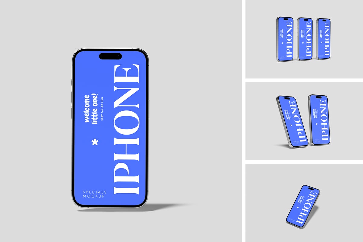 iPhone模型手机样机 (PSD,PDF)