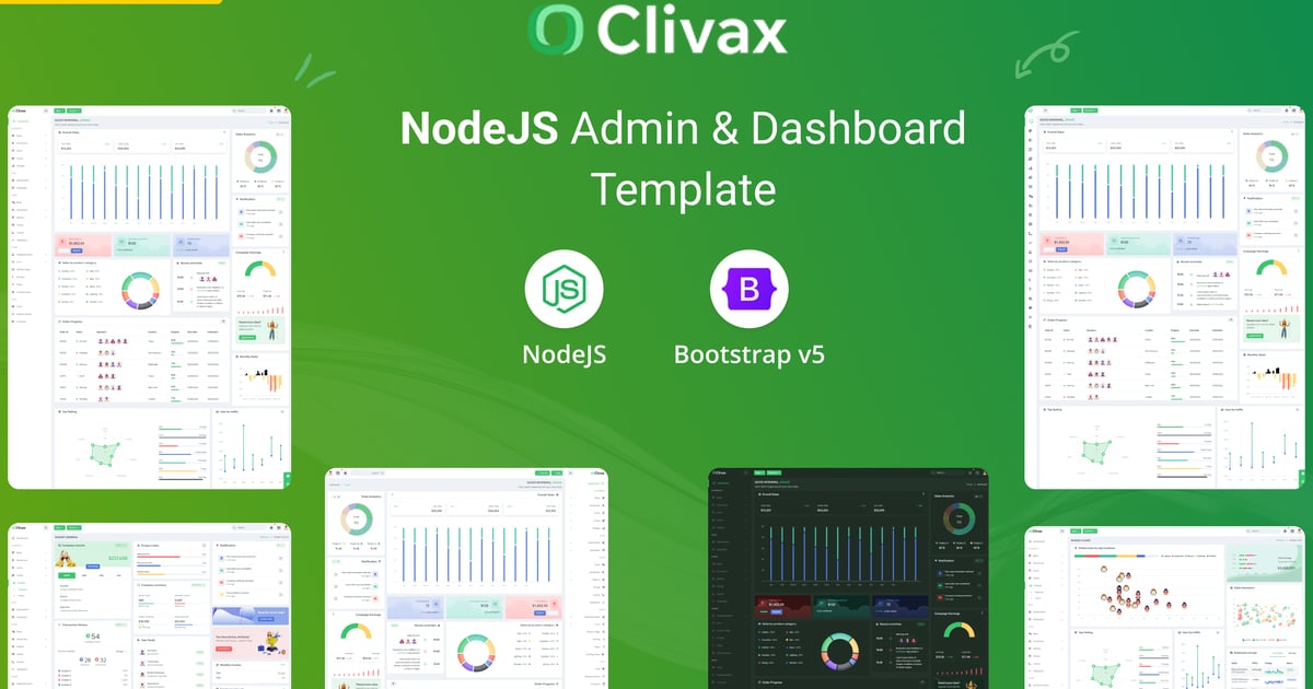 Clivax – NodeJS 管理和仪表板模板