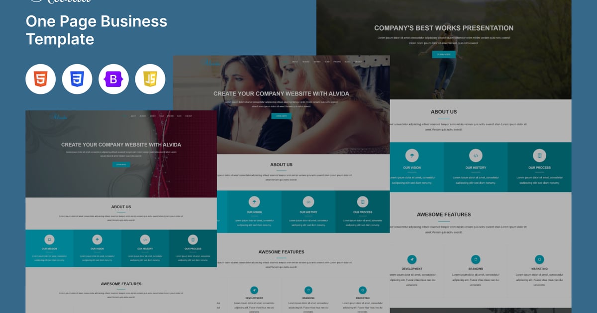 Alvida – 单页商业和代理 HTML 模板