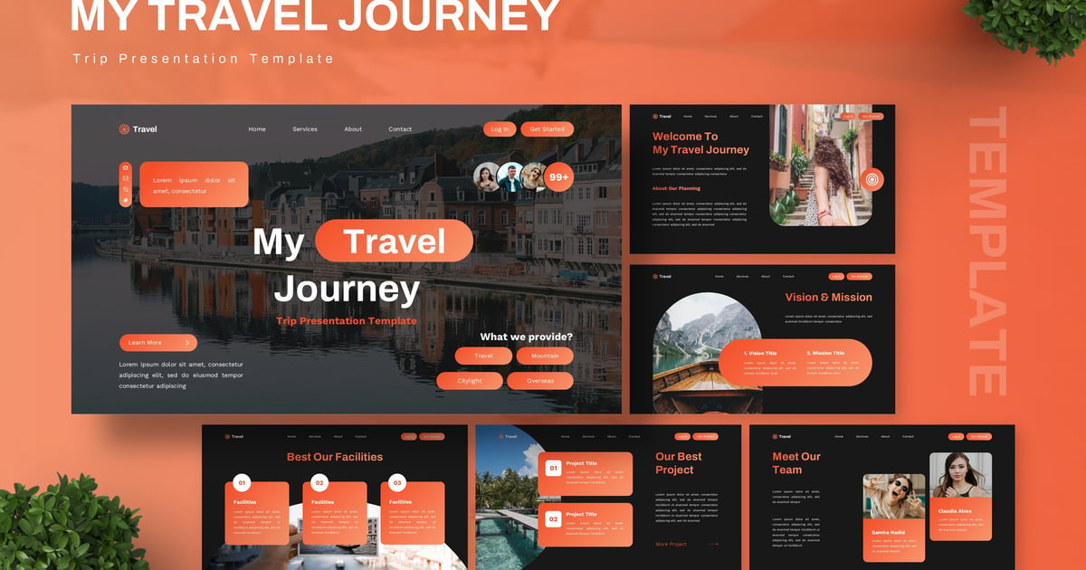 我的旅行旅程 – 旅行 PowerPoint 模板