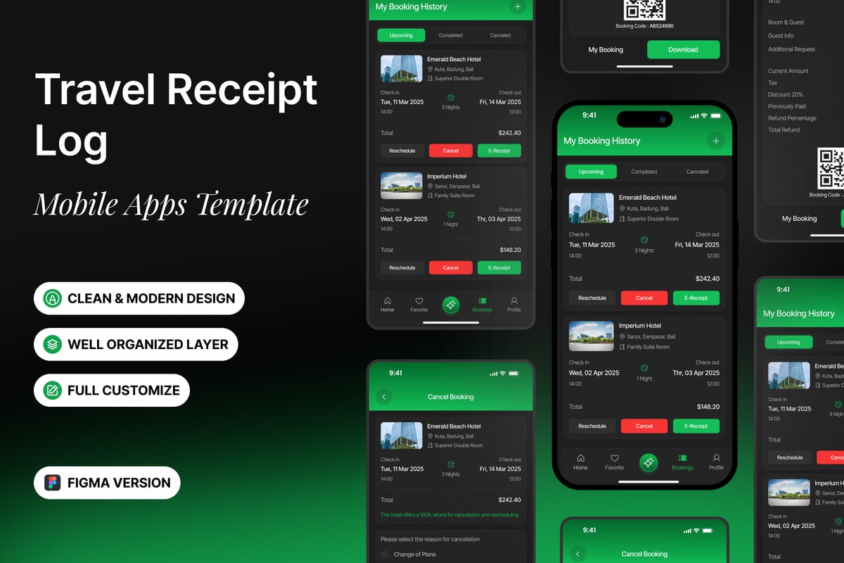 旅行日志 - 移动应用APP UI KIT (FIG)