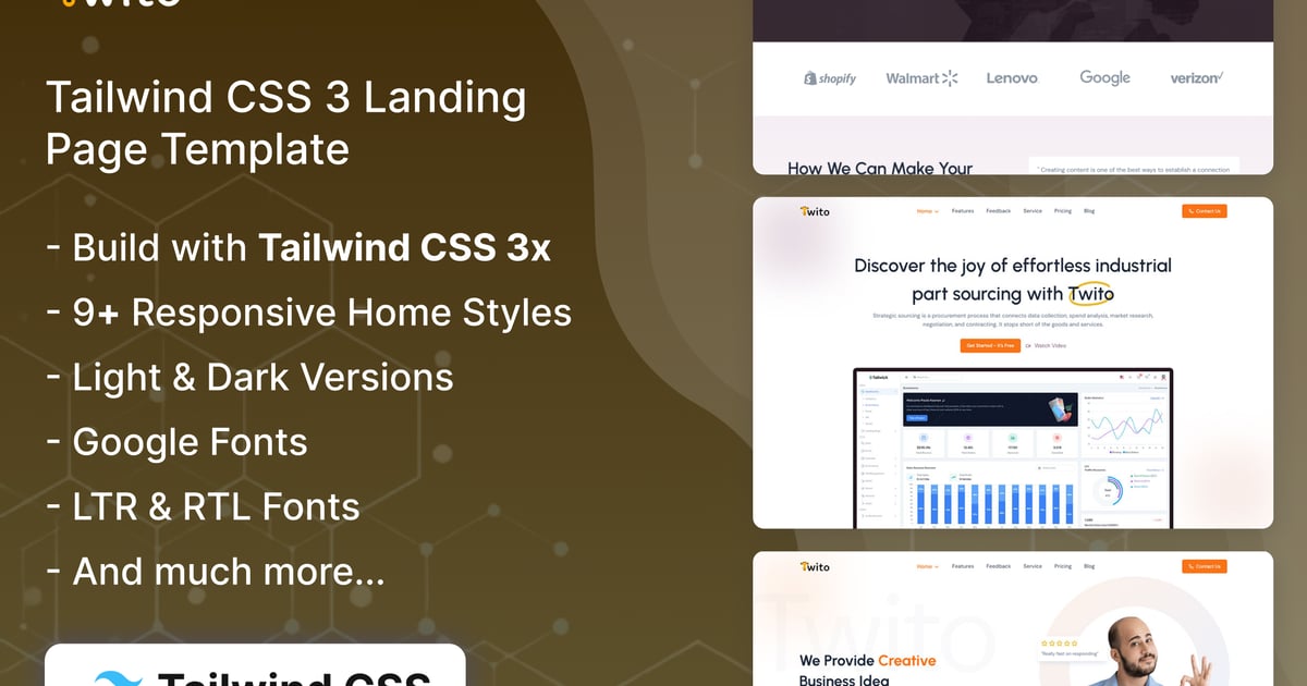 Twito – Tailwind CSS 登陆页面模板