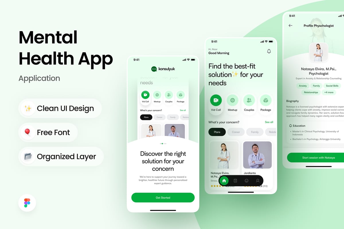 心理健康应用APP UI KIT (FIG)